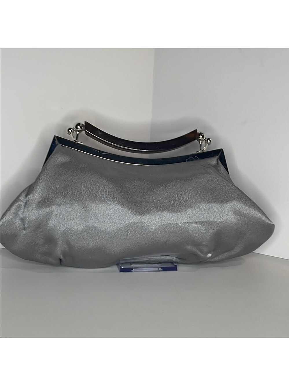 Bijoux Terner Silver and Brown Clutch with Shimmery Finish 5”X11”